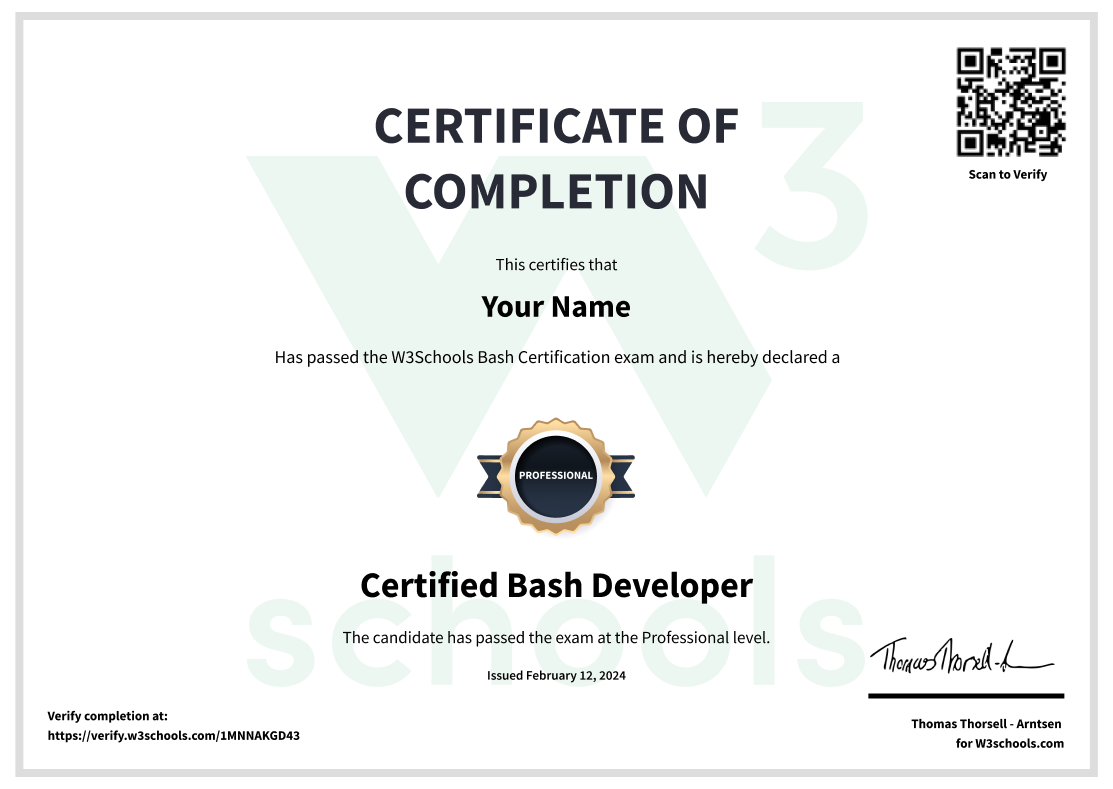 Bash Certificate